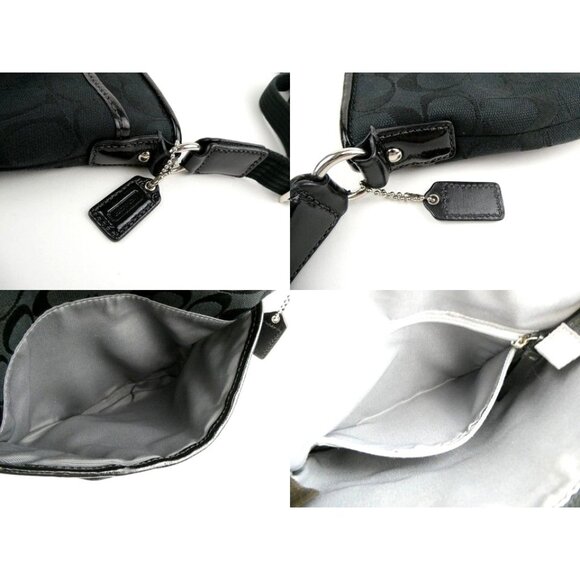 Coach Black Signature Fabric Crossbody Bag With Adjustable Strap & Zip Closure - Picture 10 of 13